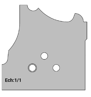 Jeu de 2 déflecteurs Rotoprofil   Louis XV Ht.35 + Plate-bande   pour P.O. O40.01 