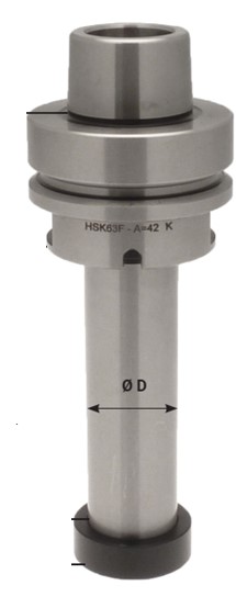 Arbre porte-fraise HSK63F A=42 LU.103 Arbre Ø30 Bride mâle Rot.Droite 