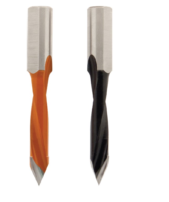 Mèche à percer HW brasé Débouchant Ø8 LU.27 LT.57.5 Q10 Méplat Z2 Rot.Droite 