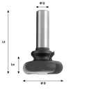 Mèche à profiler   HW Brasé   Prise de doigt   R2 - R6  Ø 38  LC. 17  LU. 17  LT. 59  Q 12  Z 2   Neutre  Rot. Droite 