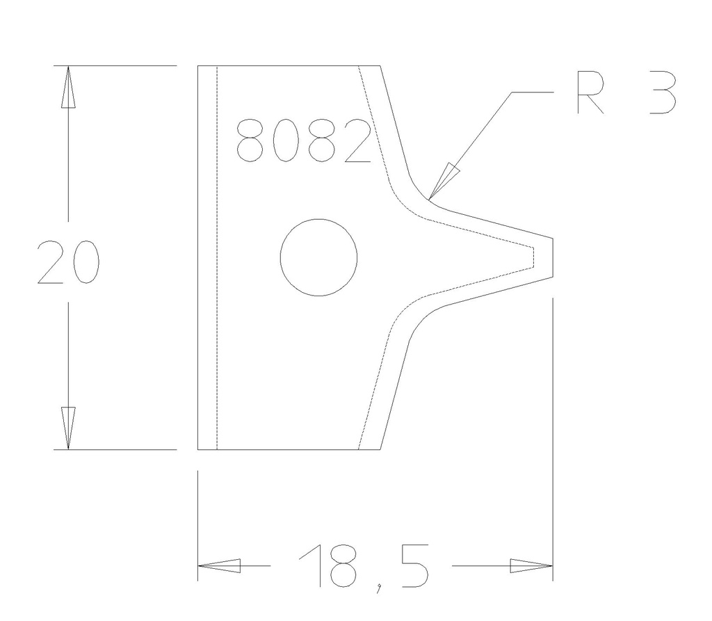 PLAQ.A ARRONDIR R3 20X20X2 DSUS/DSOUS 