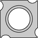 Plaquette   Carbure   14x14x2.5  Z 4   1 trou fraisé Crochet