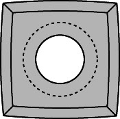 Plaquette   Carbure   15x15x2.5   R150 mm Z 4   1 trou fraisé G15