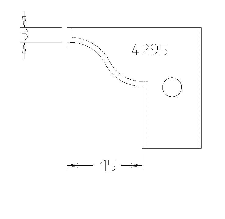 PLAQUETTE CONTRE PROFIL DOUCINE SIMPLE DE 15MM T.DESSOUS