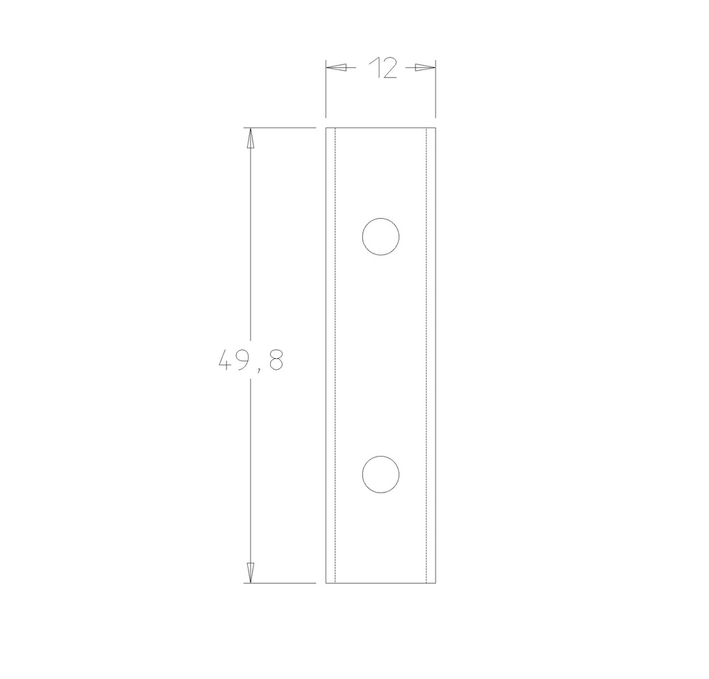 Plaquette   Carbure Nuance Dure   50x12x1.5  Z 2   2 trous 