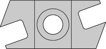 Secteur à rainer MAN   Carbure   Ep. 3.0  Z 2   1 trou fraisé 