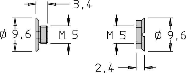 Ensemble vis / écrou   M5  x 3.4 / 2.4   6 pans H2.0 POUR PLAQ. P80.11.NF1420 CROCHET