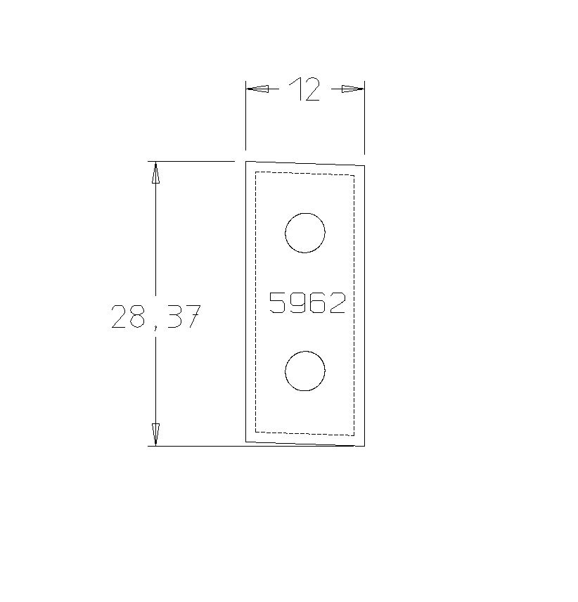 PLAQ.BISEAUTEE HT 28x12x1.5 COUPE BIAISE 