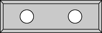 Plaquette   Carbure   24.5x12x1.5  Z 4   2 trous 