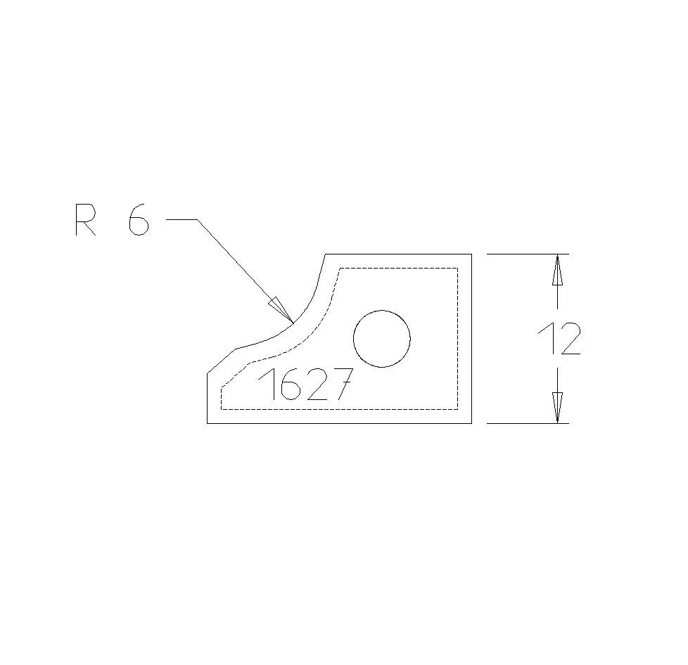 PLAQ CARB A ARRONDIR R=6 TRAVAIL DESSOUS