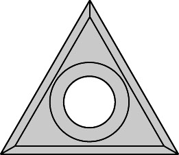 Plaquette Carbure 22.9x19.8x2.5 Z3 1 trou fraisé Ø6.4 - Triangle