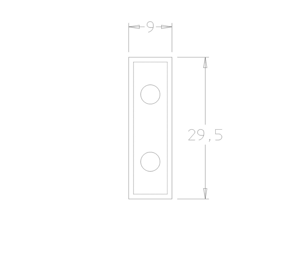 Plaquette   Carbure   29.5x9x1.5  Z 4   2 trous 