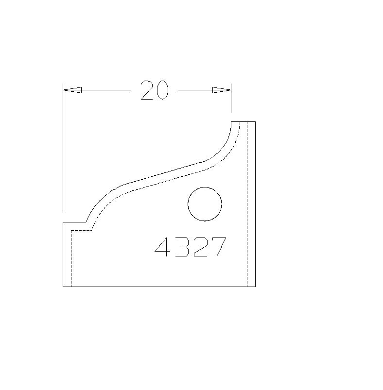 PLAQUETTE DOUCINE SIMPLE 15MM DESSOUS 