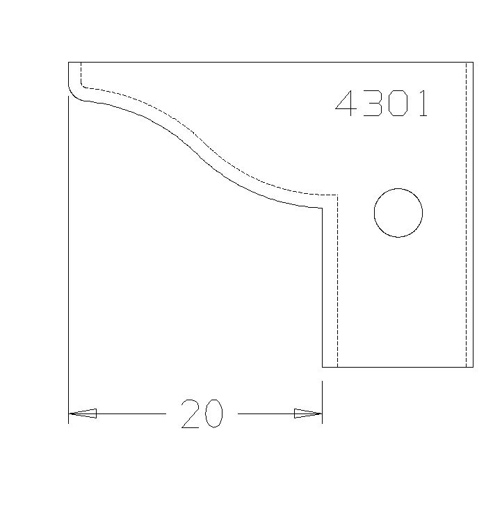 PLAQ.C/PROFIL DOUCINE SIMPLE DE 20mm T.DSOUS