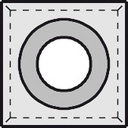 Plaquette   Carbure Tendre   14x14x2.0  Z 4   1 trou fraisé GO