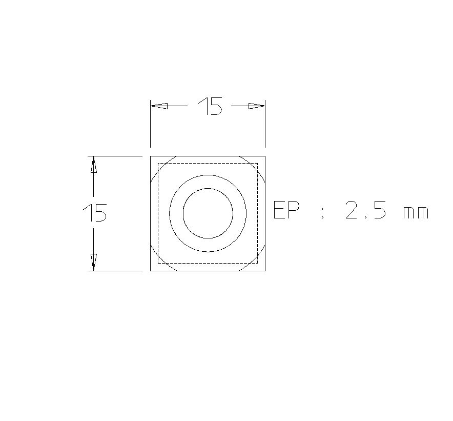 Plaquette   Carbure Nuance Dure   15x15x2.5   R150 mm Z 4   1 trou fraisé G15