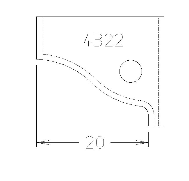 PLAQUETTE DOUCINE SIMPLE 20MM DESSUS 