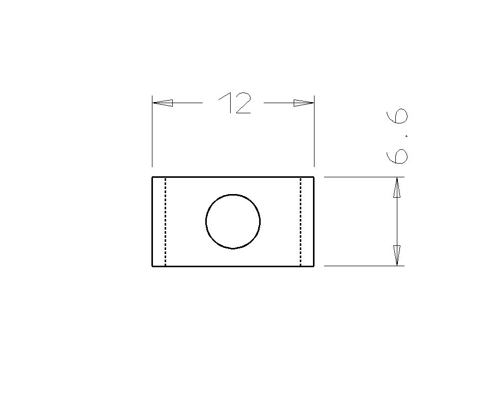 Plaquette Carbure 6.6x12x1.5 Z2 1 trou 