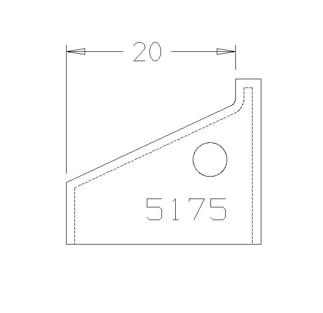 PLAQUETTE CHANFREIN 20MM DESSOUS 
