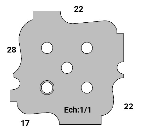 Jeu de 2 lames Rotoprofil   HSS   Louis Philippe - 4 profils 17-22-28 