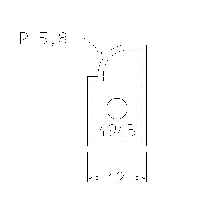 PLAQ P/BANDE GORGE R5.8 + CARRE DESSOUS 