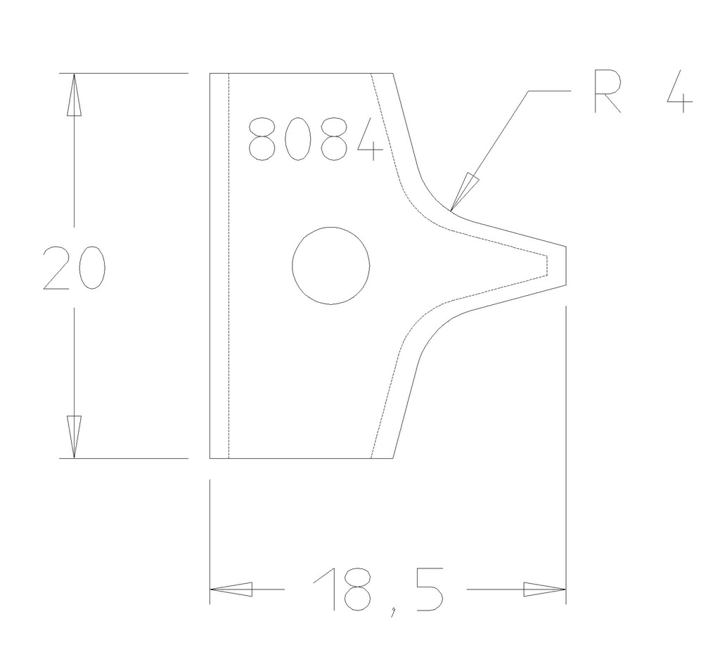 PLAQ.A ARRONDIR R4 20X20X2 DSUS/DSOUS 