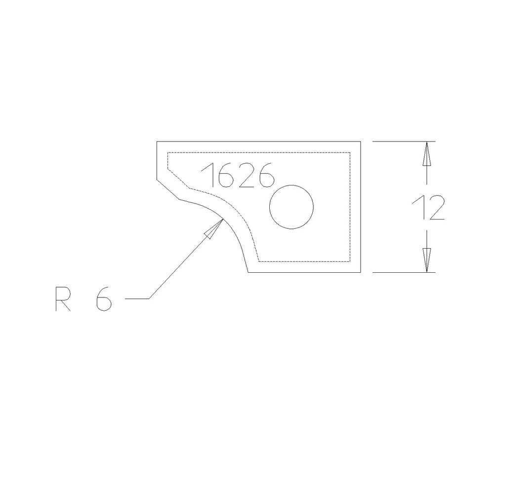 PLAQ CARB A ARRONDIR R=6 TRAVAIL DESSUS