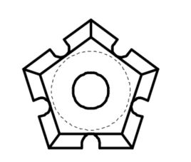 Plaquette Carbure 17.7x17.7x3.0 Z5 1 trou fraisé Pentagonale