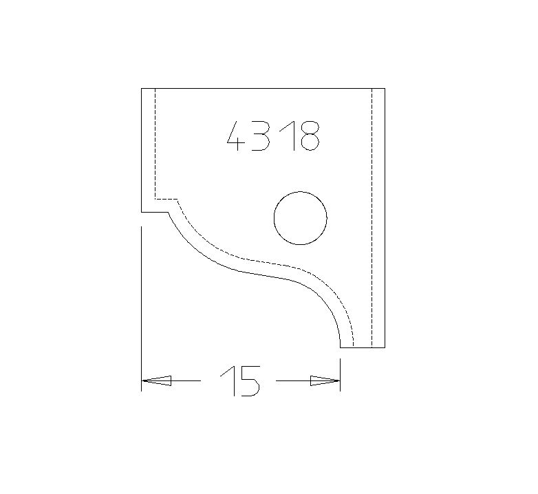 PLAQUETTE MOUL.LOUIS PHILIPPE15MM DESSUS 