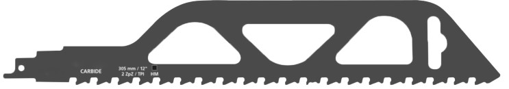 Carte de 1 lame de scie sabre   HW  Dent. Brasée  LU 250  Pas  12.7   Universelle (en S) 