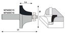 Mèche à profiler SolidSurface HW Brasé Pente 17° + R9.5 Ø45 LC.13.5 LU.13.5 LT.64 Q12 Z2 Rlmt.à l'extrémité Rot.Droite 