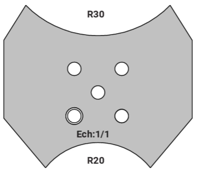 Jeu de 2 lames Rotoprofil   HSS   Mouchette R20-30 