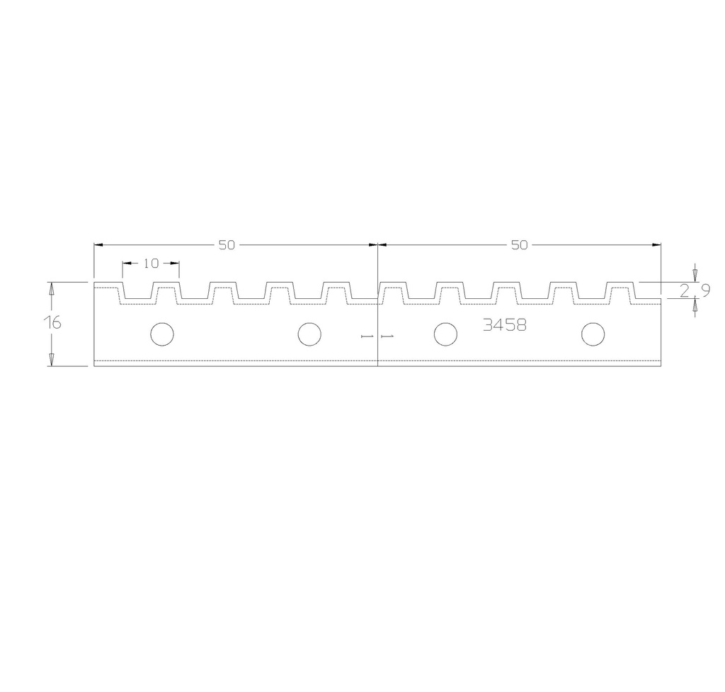 PLAQUETTE BOUVETAGE TRAPEZOIDAL H100 (2 X 50 MM)