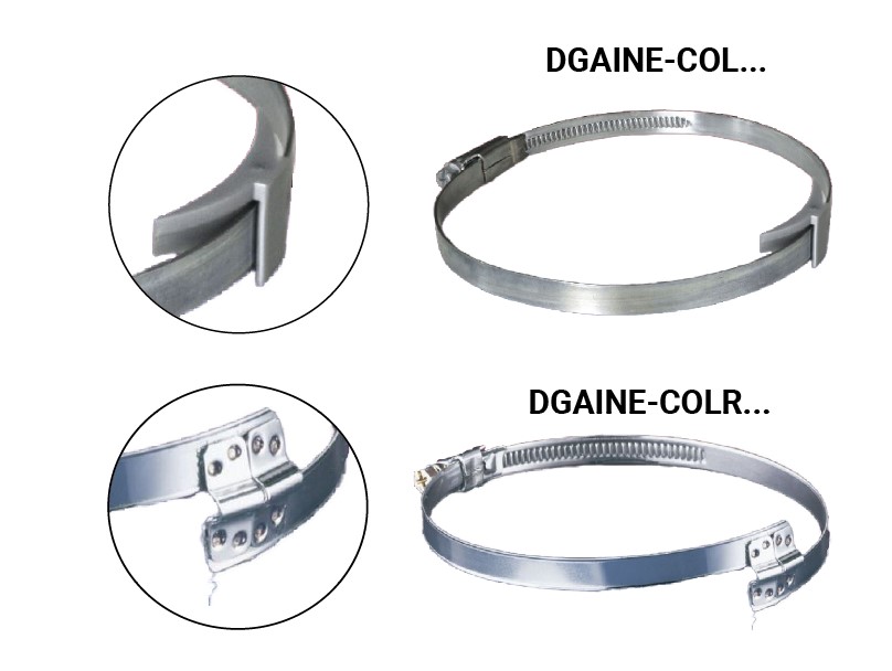 Collier de serrage pour gaine   Ø200  Larg. 12 (renforcé) - Lot de 2