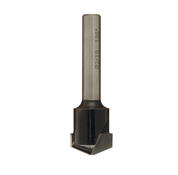 Mèche à profiler   HW Brasé   Folding   135° + Plat 2mm  Ø 18  LC. 3.3  LU. 3.3  LT. 60  Q 8  Z 0  Rot. Droite ALUCOBOND