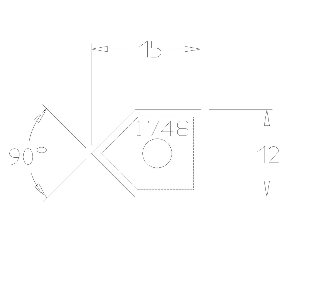 PLAQ CARB EN "V" A 90° 