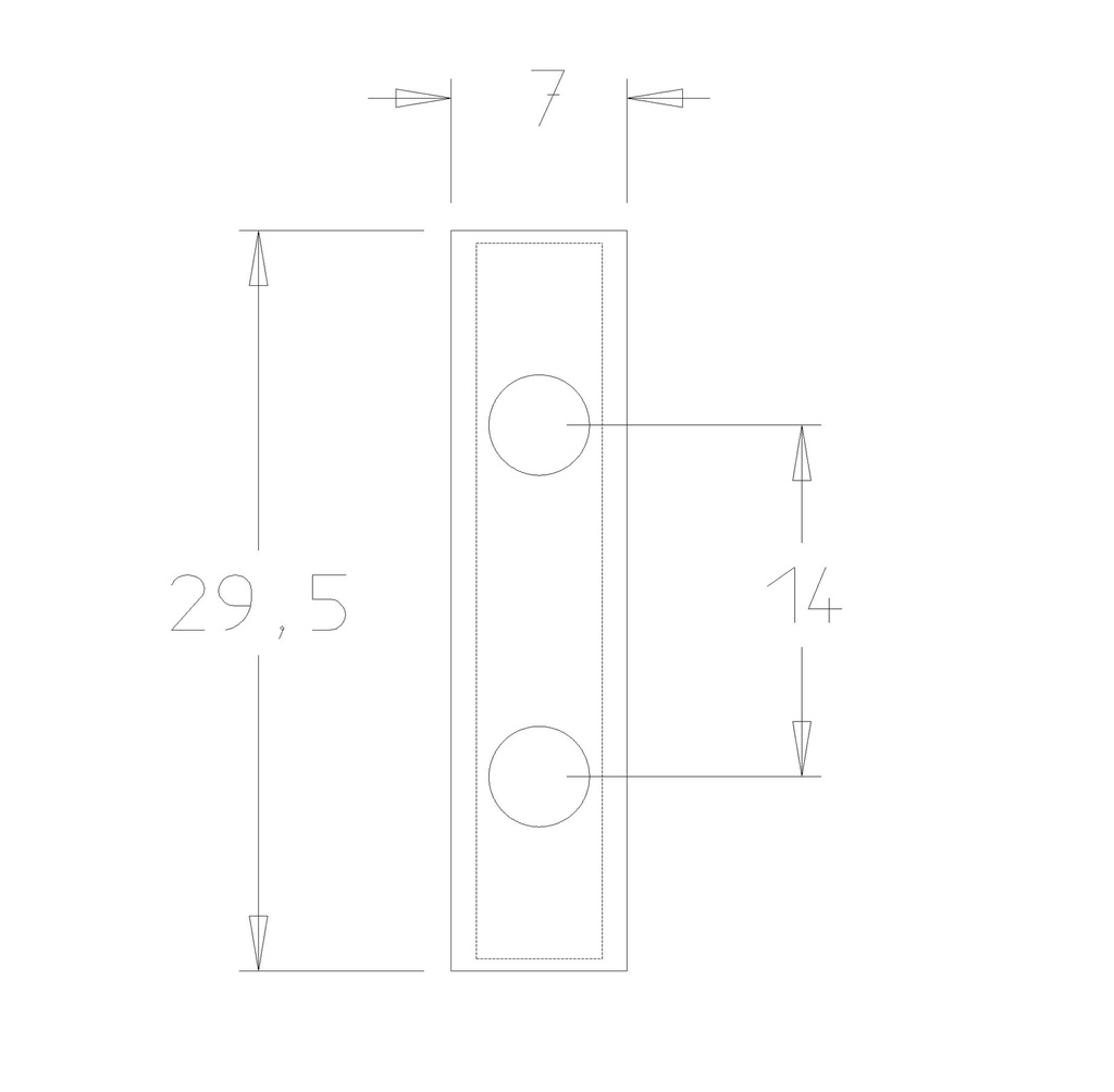 Plaquette Carbure 29.5x7x1.5 Z4 2 trous 