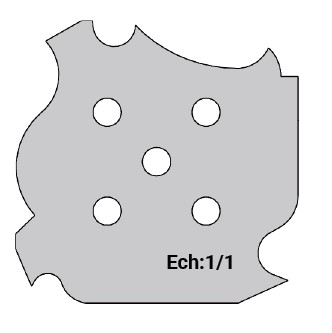 Jeu de 2 plaquettes de rechange Rotoprofil   HW   4 profils - 3 doucines - Louis XV   pour P.O. O40.01 