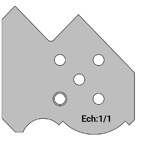 Jeu de 2 lames Rotoprofil   HSS   Corniche à 45° Ht.54 