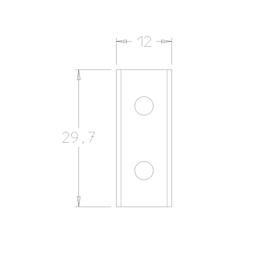Plaquette   Carbure Nuance Dure   30x12x1.5  Z 2   2 trous 