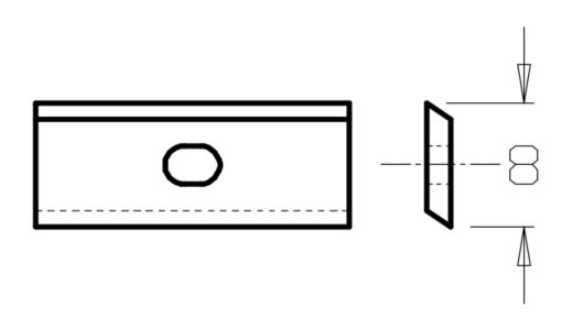 Plaquette Carbure 28x8x1.5 Z2 1 trou Réversible