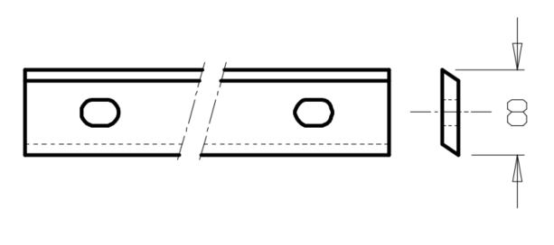 Plaquette Carbure 100x8x1.5 Z2 2 trous Réversible