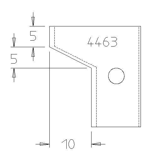 PLAQ.CONTRE PROFIL CHANFREIN 5X10 CARRE 5 MM T.DESSOUS