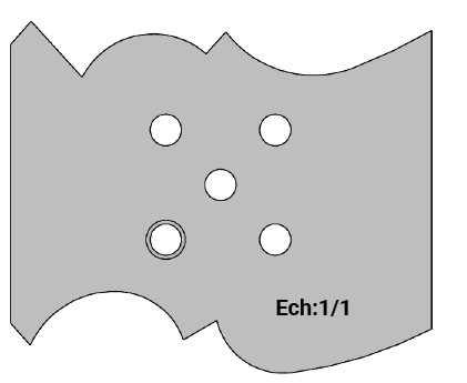 Jeu de 2 déflecteurs Rotoprofil   Corniche à plat Ht.99 - Type 2   pour P.O. O40.03 