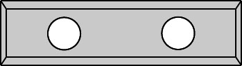 Plaquette   Carbure   29.5x8x1.5  Z 4   2 trous 