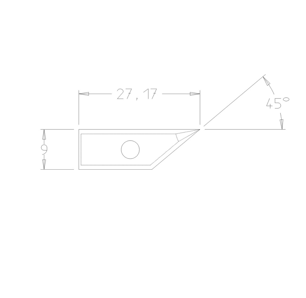 Plaquette à graver 45° 60° 27x91x.5 
