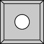 Plaquette Carbure 10.5x10.5x1.5 Z4 1 trou 