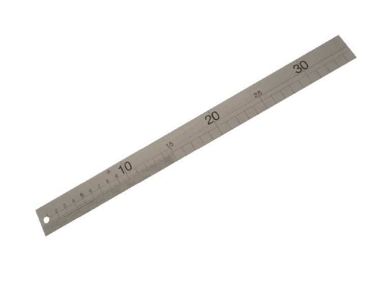 Réglet de charpentier acier Inox 350mm Rés.1cm/1mm 