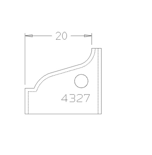 PLAQUETTE DOUCINE SIMPLE 15MM DESSOUS 