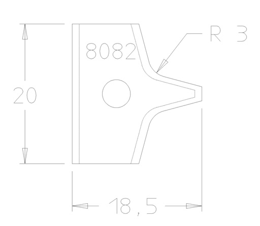 PLAQ.A ARRONDIR R3 20X20X2 DSUS/DSOUS 